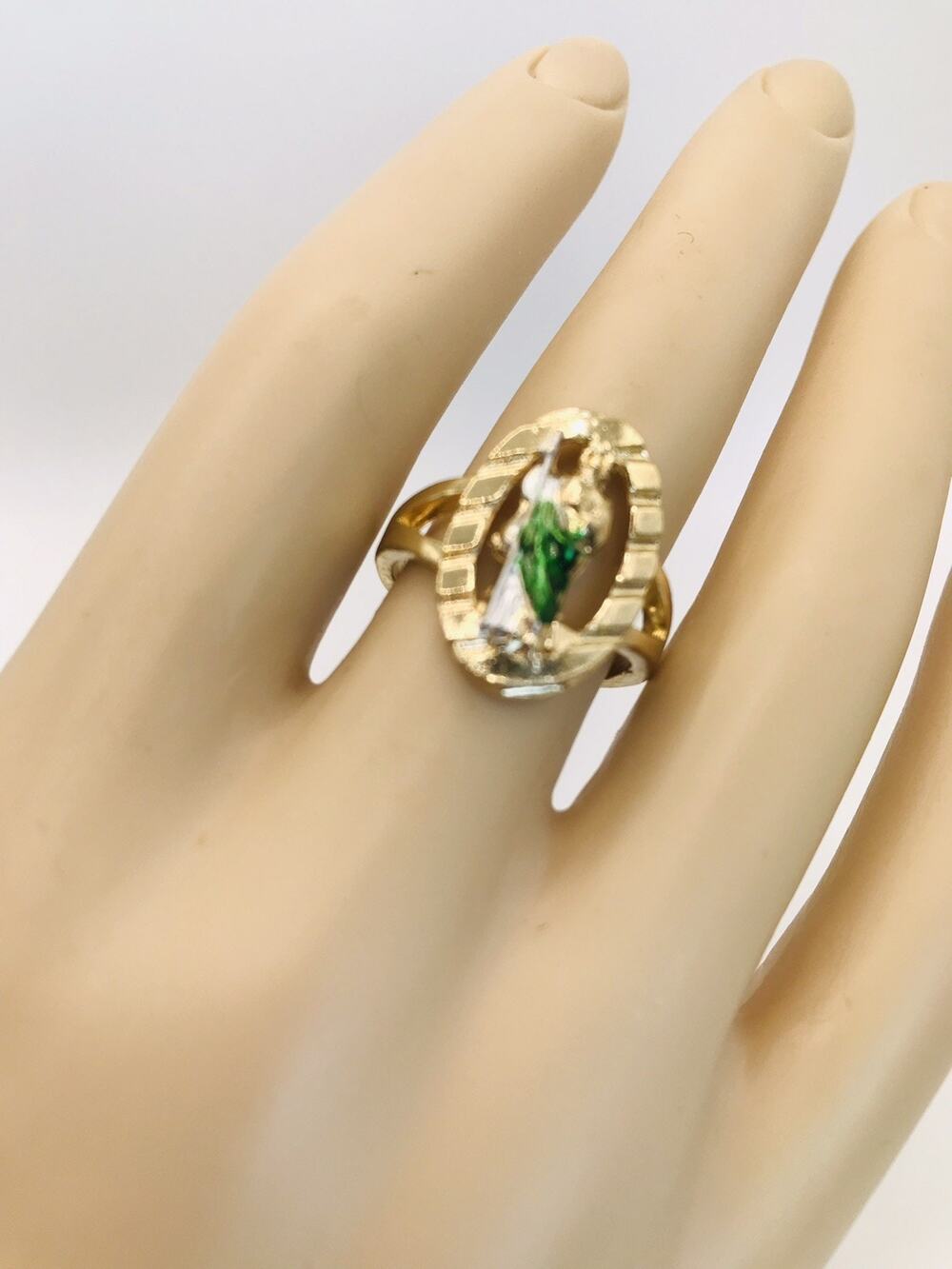 4K Yellow Gold St. Jude Men's Women Ring Sz 8 San judas Tadeo Anillo Oro Laminad